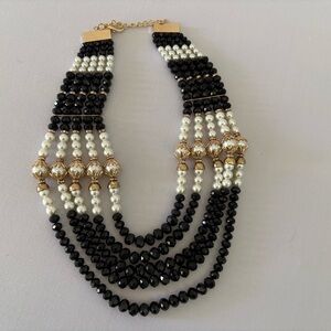 Elegant Black and Gold Beaded Necklace